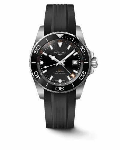 Longines Hydroconquest GMT 41 Stainless Steel / Black / Rubber L3.790.4.56.9