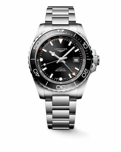 Longines Hydroconquest GMT 43 Stainless Steel / Black / Bracelet L3.890.4.56.6