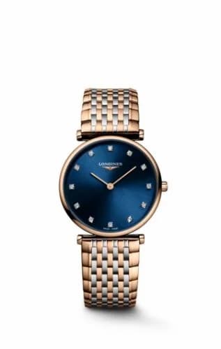 Longines La Grande Classique Quartz 29 Stainless Steel - Red Gold PVD / Blue - Diamond L4.512.1.98.7