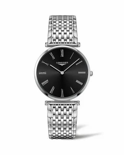 Longines La Grande Classique Quartz 36 Stainless Steel / Black - Roman / Bracelet L4.755.4.51.6