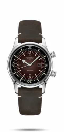 Longines Legend Diver 36 Stainless Steel / Brown / Strap L3.374.4.60.0