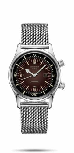 Longines Legend Diver 36 Stainless Steel / Brown / Mesh L3.374.4.60.6