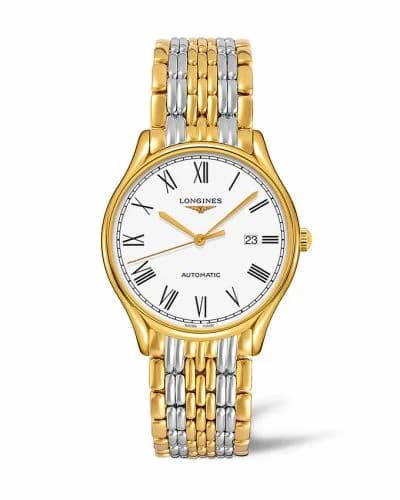 Longines Lyre 40 Automatic PVD Gold / White - Roman / Bracelet L4.961.2.11.7