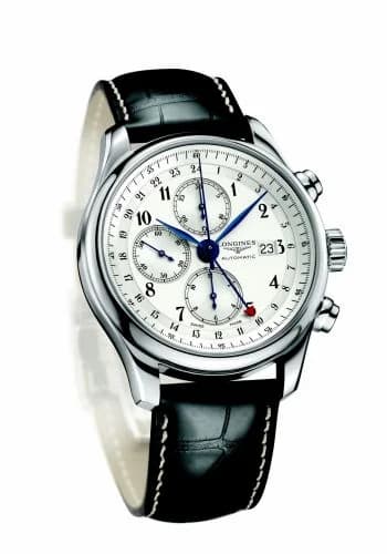 Longines Master Collection 44 Chronograph Stainless Steel / Silver-Arabic / Alligator / 100th anniversary of the Republic of Portugal L2.740.4.73.3