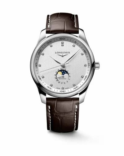 Longines Master Collection 42 Moonphase Stainless Steel / Silver - Diamond L2.919.4.77.3