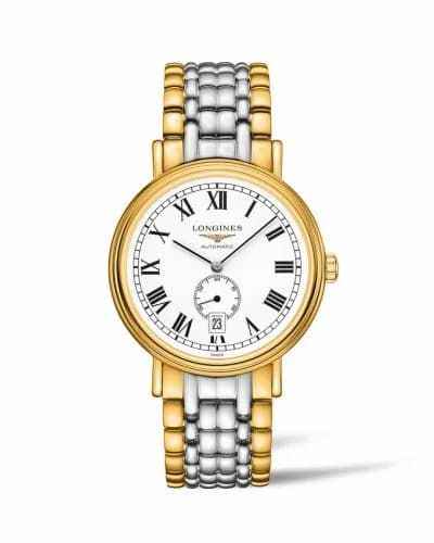 Longines Presence 40 Small Seconds PVD Gold / White - Roman / Bracelet L4.905.2.11.7