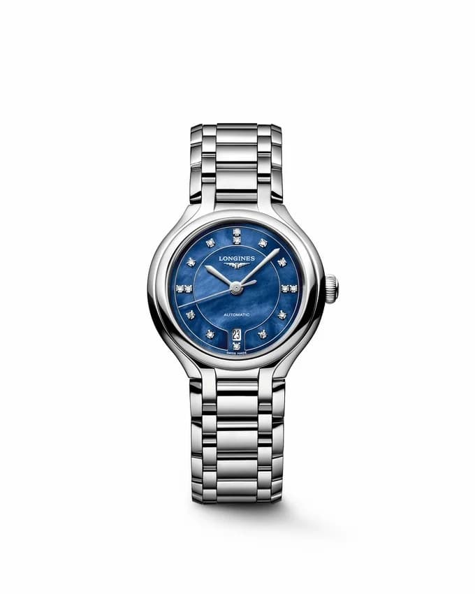 Longines PrimaLuna 30 Automatic Stainless Steel / Blue MOP / Bracelet L8.123.4.97.6