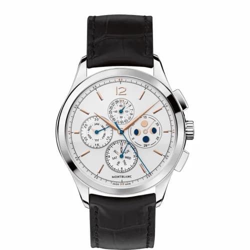 Montblanc Heritage Chronometrie Chronograph Annual Calendar Stainless Steel / Silver / Alligator 114875 — фото часов Montblanc Heritage Chronometrie Chronograph Annual Calendar Stainless Steel / Silver / Alligator 114875 — фото часов