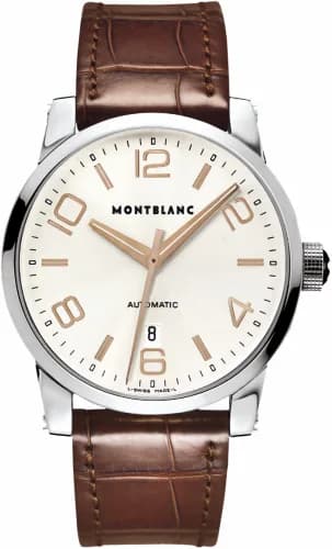 Montblanc TimeWalker Date Automatic 4810 42 Silver / Red Gold Numerals 101550