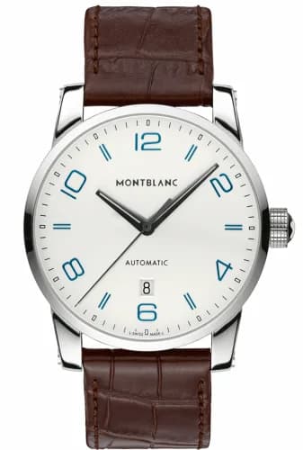 Montblanc TimeWalker Date Automatic 42 Silver / Blue Numerals 110338 — фото часов Montblanc TimeWalker Date Automatic 42 Silver / Blue Numerals 110338 — фото часов