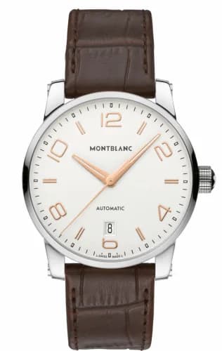 Montblanc TimeWalker Date Automatic 39 Silver / Red Gold Numerals 110340 — фото часов Montblanc TimeWalker Date Automatic 39 Silver / Red Gold Numerals 110340 — фото часов
