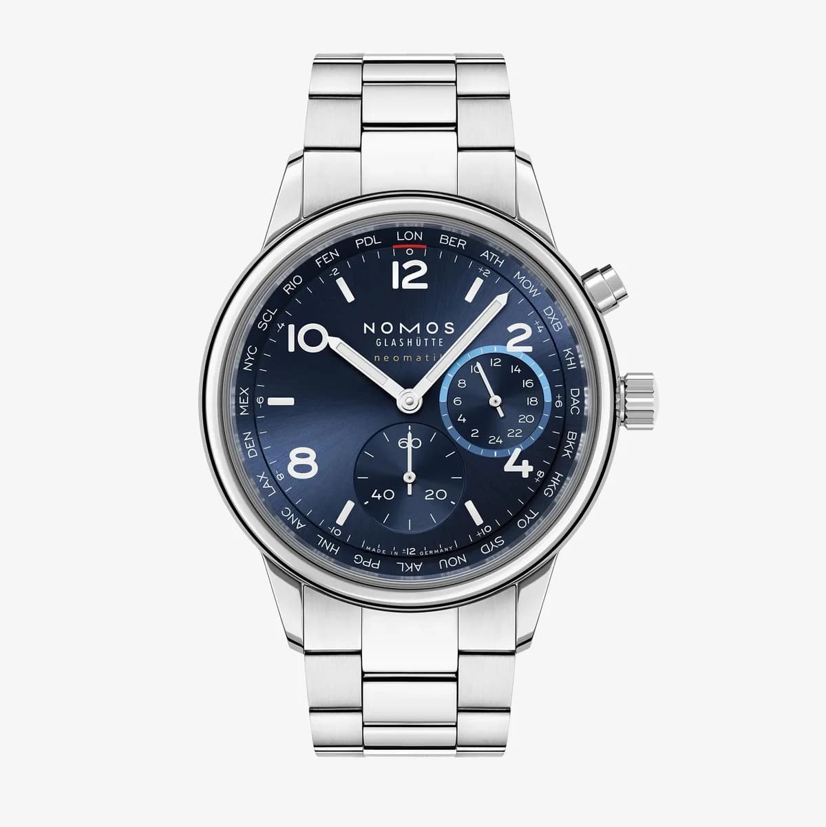 Nomos Glashütte Club Sport Neomatik Worldtimer Blue / Closed Case Back 790.SB — фото часов Nomos Glashütte Club Sport Neomatik Worldtimer Blue / Closed Case Back 790.SB — фото часов
