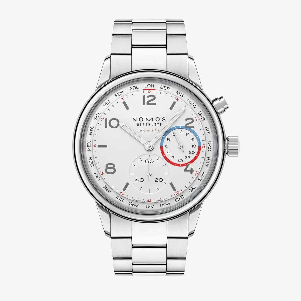 Nomos Glashütte Club Sport Neomatik Worldtimer White 792 — фото часов Nomos Glashütte Club Sport Neomatik Worldtimer White 792 — фото часов