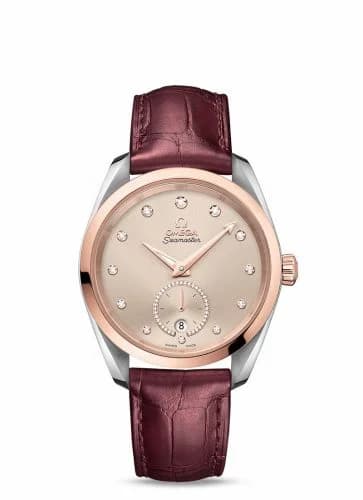 Omega Seamaster Aqua Terra 150M Master Chronometer Small Seconds 38 Stainless Steel / Sedna Gold / Sand - Diamond / Alligator 220.23.38.20.59.001