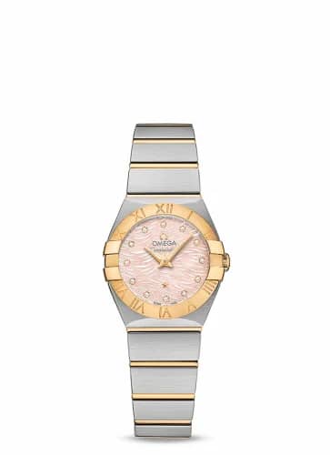 Omega Constellation Quartz 24 Stainless Steel / Yellow Gold / Pink MOP 123.20.24.60.57.004