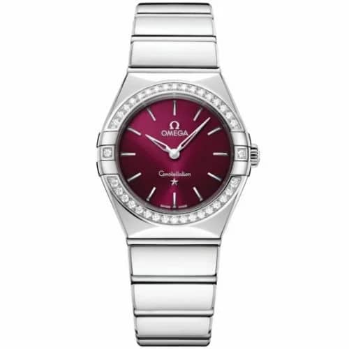 Omega Constellation 28 Quartz Stainless Steel -Diamond / Burgundy 131.15.28.60.11.001