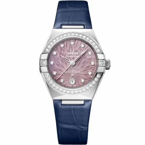 Omega Constellation Manhattan 29 Co-Axial Master Chronometer Stainless Steel - Diamond / Lilac Supernova / Alligator 131.18.29.20.60.001