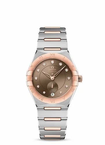 Omega Constellation Master Chronometer Small Seconds 34 Stainless Steel / Sedna Gold / Brown - Diamond / Bracelet 131.20.34.20.63.001