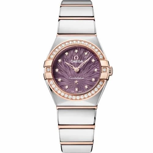 Omega Constellation Manhattan 25 Quartz Stainless Steel - Sedna Gold - Diamond / Purple Supernova 131.25.25.60.60.002