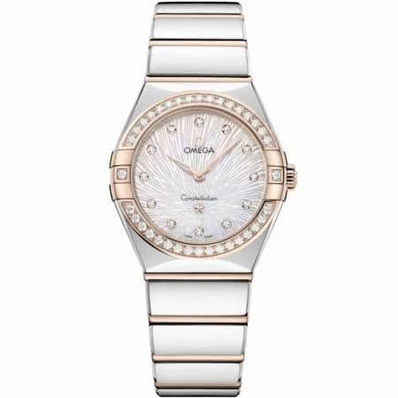 Omega Constellation Manhattan 28 Quartz Stainless Steel - Moonshine Gold - Diamond / MOP Supernova 131.25.28.60.55.003