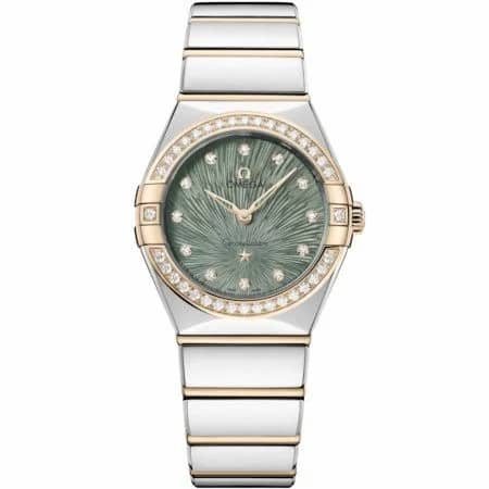 Omega Constellation Manhattan 28 Quartz Stainless Steel - Moonshine Gold - Diamond / Green Supernova 131.25.28.60.60.001