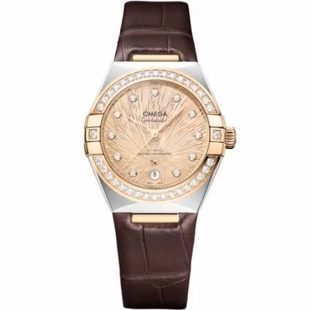 Omega Constellation Manhattan 29 Co-Axial Master Chronometer Stainless Steel - Moonshine Gold - Diamond / Champagne Supernova / Alligator 131.28.29.20.58.001