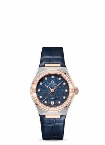 Omega Constellation Manhattan 29 Co-Axial Master Chronometer Stainless Steel / Sedna Gold / Diamond / Blue Aventurine 131.28.29.20.99.003