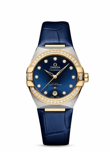 Omega Master Chronometer 36 Stainless Steel / Yellow Gold / Diamond / Blue / Strap 131.28.36.20.53.001