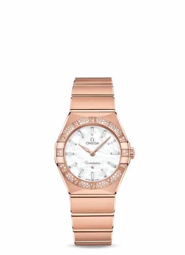 Omega Constellation Manhattan 28 Quartz Sedna / MOP - Diamond / Diamond 131.55.28.60.55.003