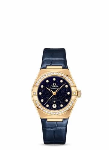 Omega Constellation Manhattan 29 Co-Axial Master Chronometer Yellow Gold / Diamond / Aventurine 131.58.29.20.53.001