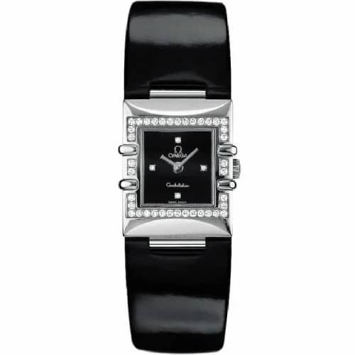 Omega Constellation Quadra Quartz 19.3 Stainless Steel - Diamond / Black / Strap 1835.46.51