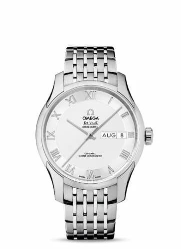 Omega De Ville Hour Vision Master Chronometer Annual Calendar Stainless Steel / Silver / Bracelet 433.10.41.22.02.001