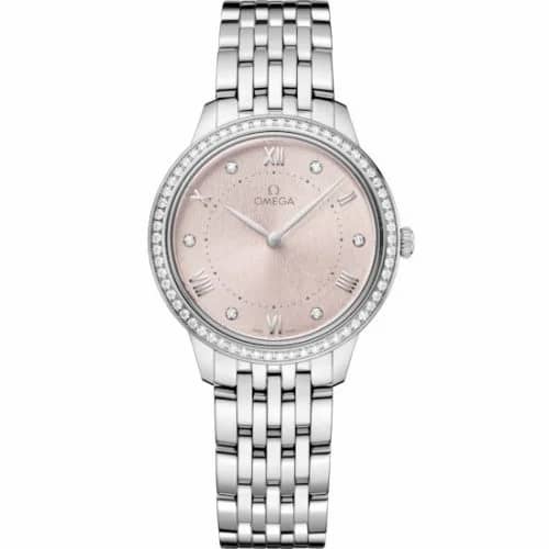 Omega De Ville Quartz 30 Stainless Steel - Diamond / Pink / Bracelet 434.15.30.60.52.001