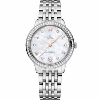 Omega De Ville Master Chronometer 34 Stainless Steel - Diamond / MOP / Bracelet 434.15.34.20.55.001