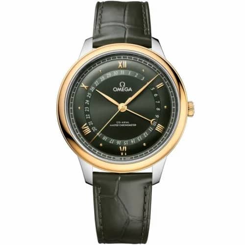 Omega De Ville Prestige Co-Axial Master Chronometer Pointer Date 42 5 Stainless Steel / Yellow Gold / Green Sunburst 434.23.42.22.10.001