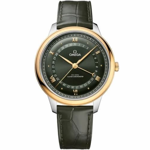 Omega De Ville Prestige Co-Axial Master Chronometer Pointer Date 42 5 Stainless Steel / Yellow Gold / Green Sunburst 434.23.42.22.10.001