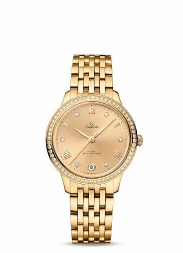 Omega De Ville Master Chronometer 34 Yellow Gold - Diamond / Champagne - Diamond / Bracelet 434.55.34.20.58.001