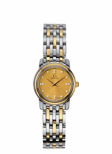 Omega De Ville Prestige Quartz 22 Stainless Steel / Yellow Gold / Champagne / Bracelet 4370.15.00