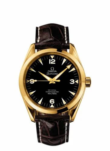 Omega Seamaster Aqua Terra 150M Co-Axial 39.2 Railmaster Yellow Gold / Brown Alligator / China 2608.52.37