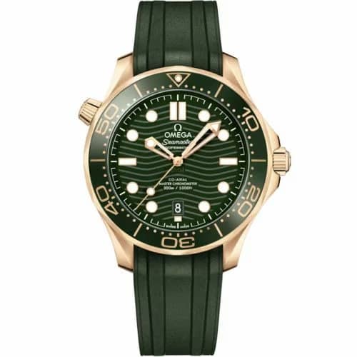 Omega Seamaster Diver 300M Master Co-Axial 42 Moonshine Gold / Green / Rubber 210.62.42.20.10.001