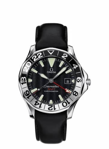 Omega Seamaster Diver 300M Automatic 41 GMT Stainless Steel / Black / Leather 2834.50.96