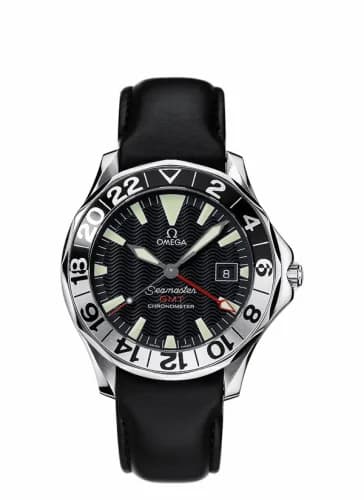 Omega Seamaster Diver 300M Automatic 41 GMT Stainless Steel / Black / Leather 2834.50.96
