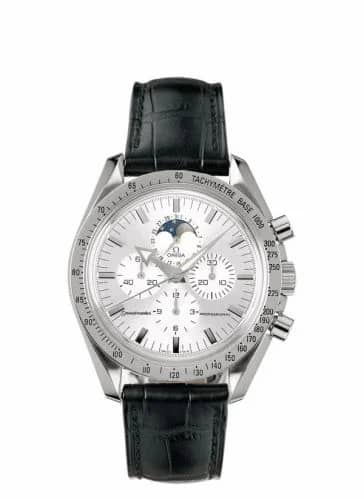 Omega Speedmaster Professional Moonphase Broad Arrow Stainless Steel / Silver / Strap 3875.30.31