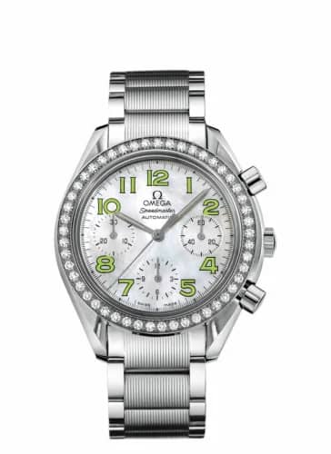 Omega Speedmaster Reduced Ladies Stainless Steel / Diamond / MOP / Green / Bracelet 3535.72.00