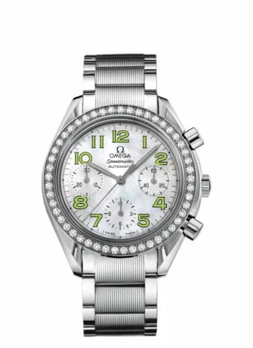 Omega Speedmaster Reduced Ladies Stainless Steel / Diamond / MOP / Green / Bracelet 3535.72.00