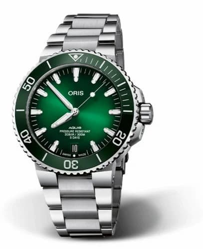 Oris Aquis Date Calibre 400 43.5 Stainless Steel / Green / Bracelet 01 400 7763 4157-07 8 24 09PEB — фото часов Oris Aquis Date Calibre 400 43.5 Stainless Steel / Green / Bracelet 01 400 7763 4157-07 8 24 09PEB — фото часов