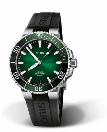 Oris Aquis Date Calibre 400 41.5 Stainless Steel / Green / Rubber 01 400 7769 4157-07 4 22 74FC — фото часов Oris Aquis Date Calibre 400 41.5 Stainless Steel / Green / Rubber 01 400 7769 4157-07 4 22 74FC — фото часов