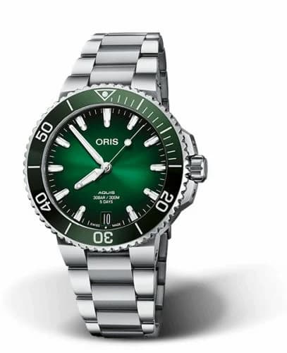 Oris Aquis Date Calibre 400 41.5 Stainless Steel / Green / Bracelet 01 400 7769 4157-07 8 22 09PEB — фото часов Oris Aquis Date Calibre 400 41.5 Stainless Steel / Green / Bracelet 01 400 7769 4157-07 8 22 09PEB — фото часов