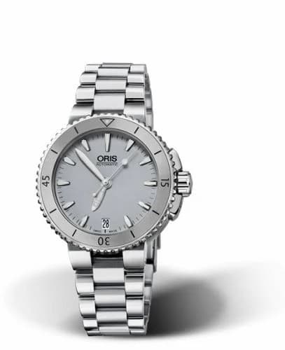 Oris Aquis Date 36 Stainless Steel / Grey / Bracelet 01 733 7652 4143-07 8 18 01P — фото часов Oris Aquis Date 36 Stainless Steel / Grey / Bracelet 01 733 7652 4143-07 8 18 01P — фото часов