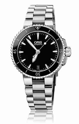 Oris Aquis Date 36 Stainless Steel / Black / Bracelet 01 733 7652 4154-07 8 18 01P — фото часов Oris Aquis Date 36 Stainless Steel / Black / Bracelet 01 733 7652 4154-07 8 18 01P — фото часов